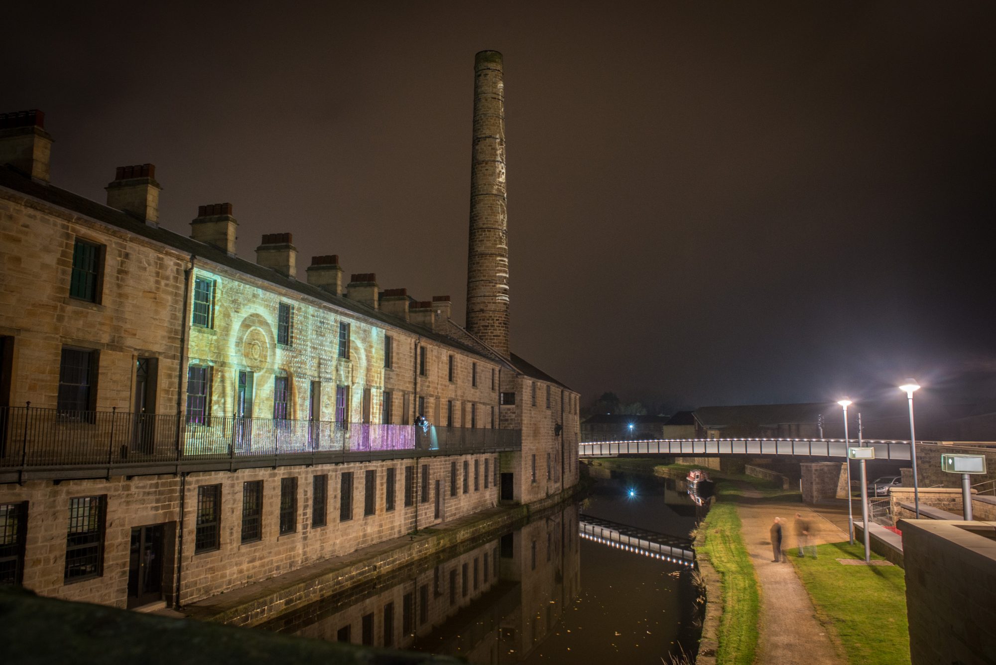 Spacious Place's outside building and tower photographed at night